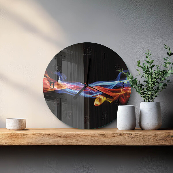 Round wall clock Abstract Smoke