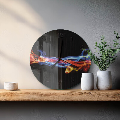Round wall clock Abstract Smoke