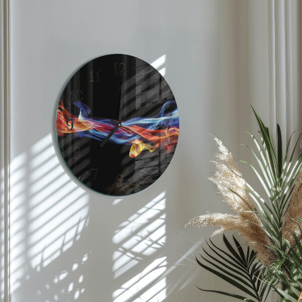 Round wall clock Abstract Smoke