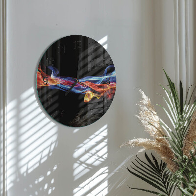 Round wall clock Abstract Smoke