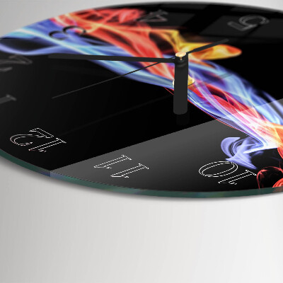 Round wall clock Abstract Smoke