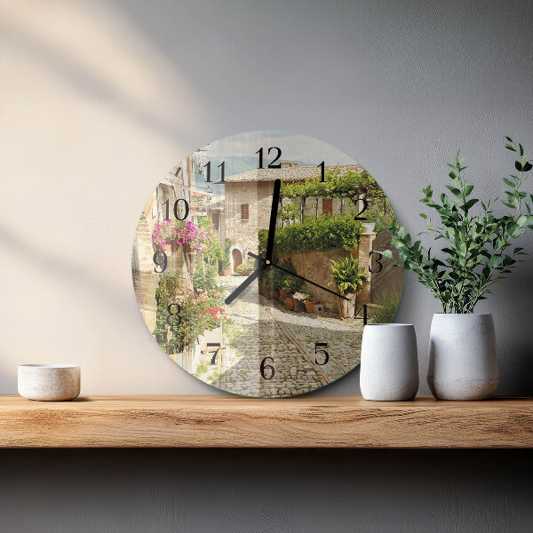 Round wall clock Flowers Alley