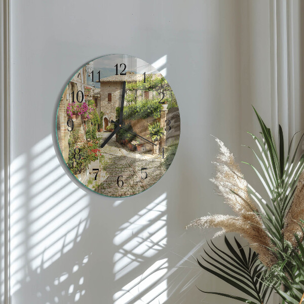 Round wall clock Flowers Alley