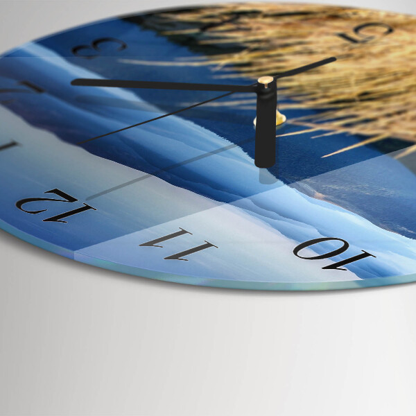 Round wall clock Mountains Grass