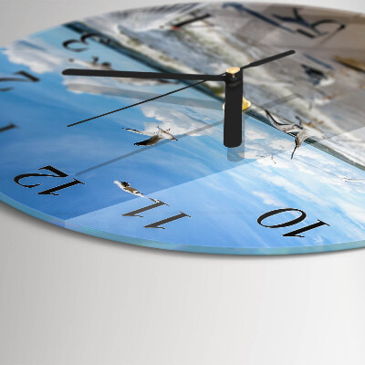 Round wall clock Seagulls on the Beach