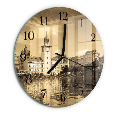 Round wall clock Sepia Castle