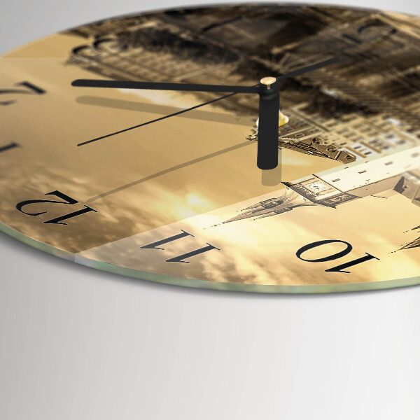 Round wall clock Sepia Castle