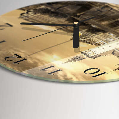 Round wall clock Sepia Castle