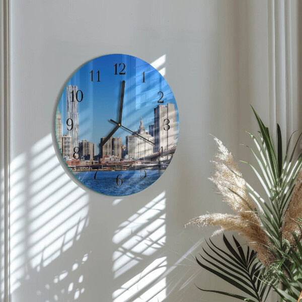Round wall clock Horizon Sepia