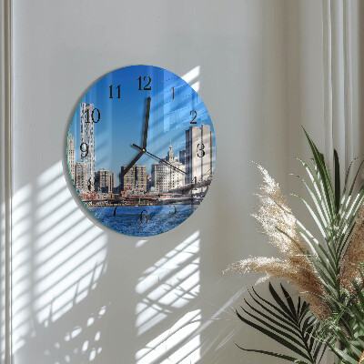Round wall clock Horizon Sepia