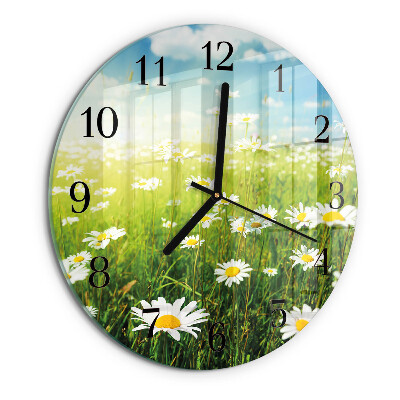 Round wall clock Daisies