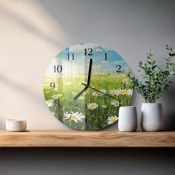 Round wall clock Daisies