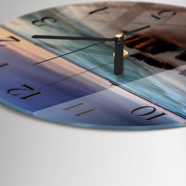 Round wall clock Beach Sea