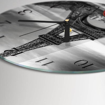 Round wall clock Eiffel Tower car