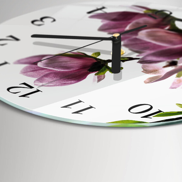 Round wall clock Magnolia Flower