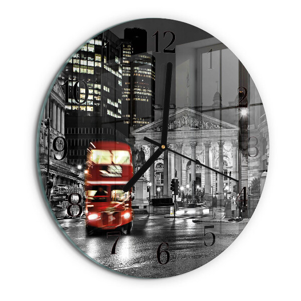 Round wall clock London bus