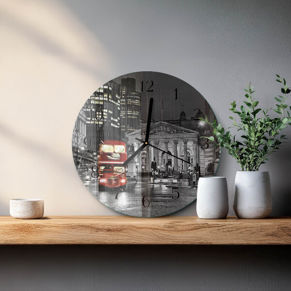 Round wall clock London bus