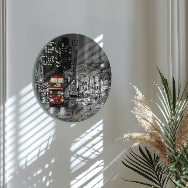 Round wall clock London bus