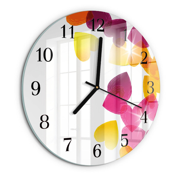 Round wall clock Colorful Hearts