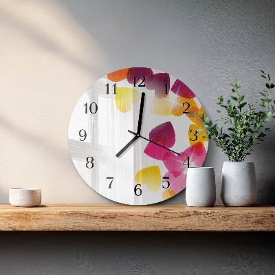 Round wall clock Colorful Hearts