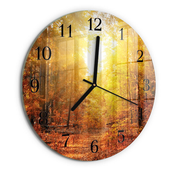 Round wall clock Autumn Forest