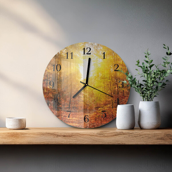 Round wall clock Autumn Forest
