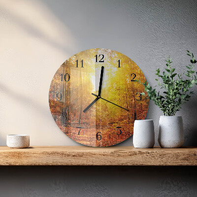 Round wall clock Autumn Forest