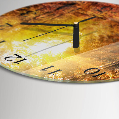 Round wall clock Autumn Forest