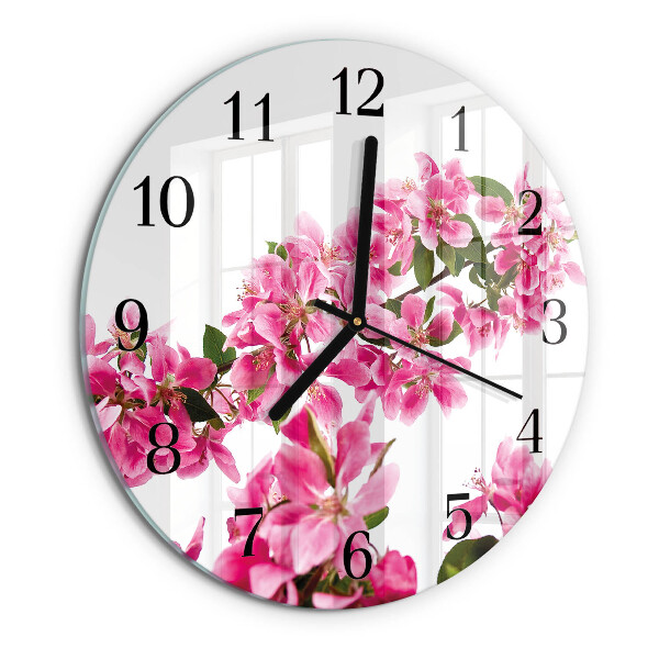 Round wall clock Flowers
