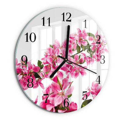 Round wall clock Flowers