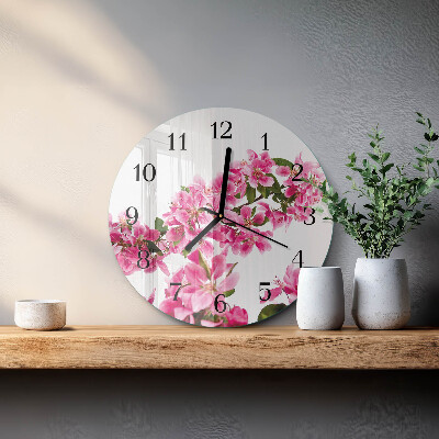Round wall clock Flowers