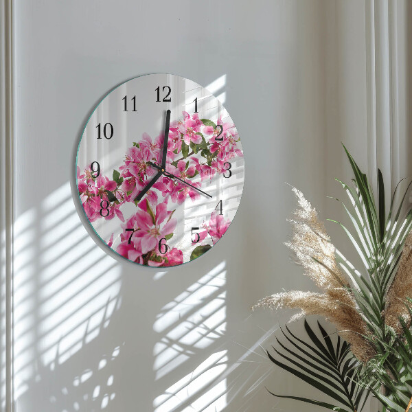 Round wall clock Flowers