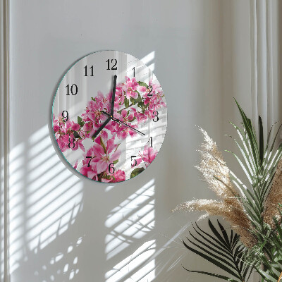 Round wall clock Flowers