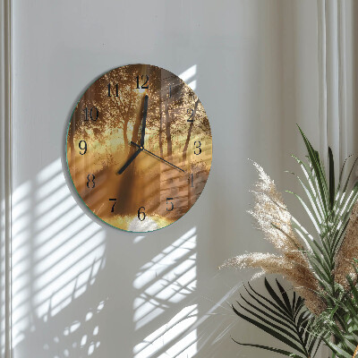 Round wall clock Trees Fog