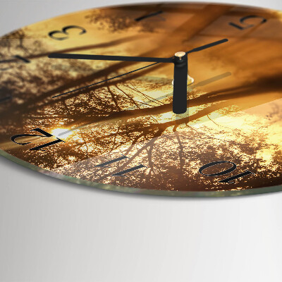 Round wall clock Trees Fog