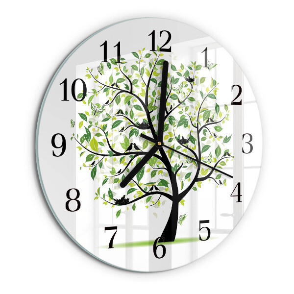 Round wall clock Tree