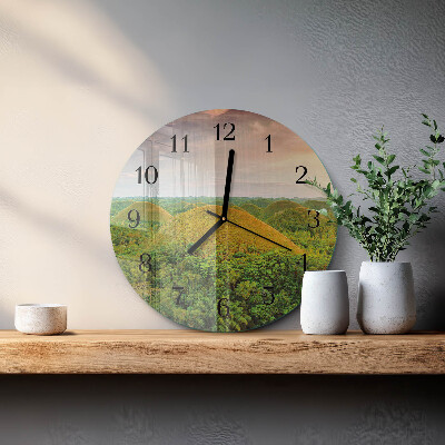 Round wall clock Landscape