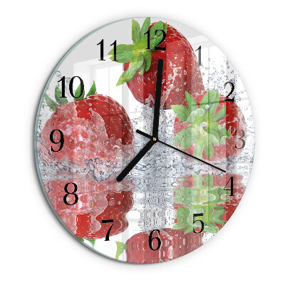 Round wall clock Strawberries