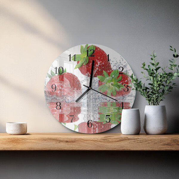 Round wall clock Strawberries