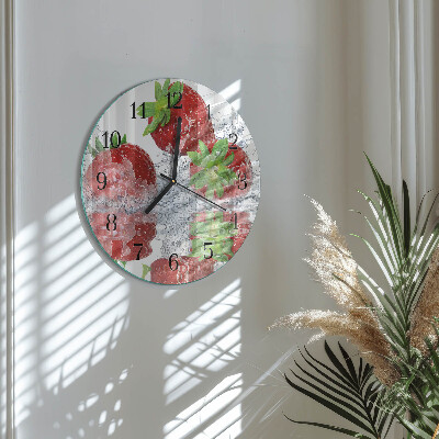 Round wall clock Strawberries