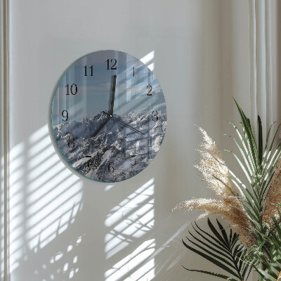 Round wall clock Mountains