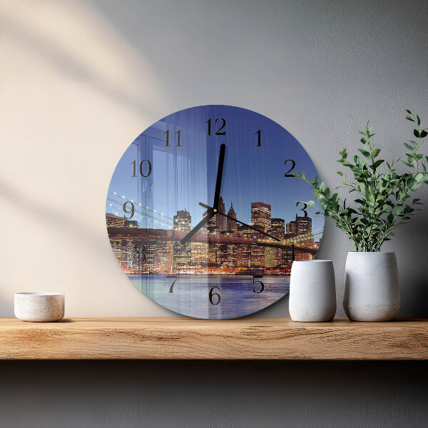 Round wall clock Horizontal Bridge