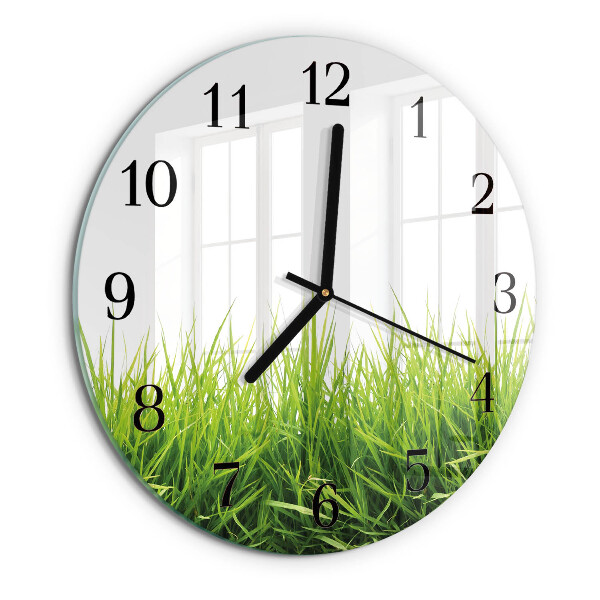 Round wall clock Grass