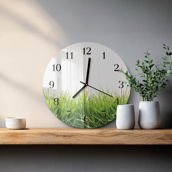 Round wall clock Grass