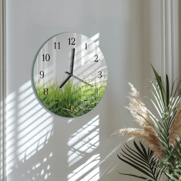 Round wall clock Grass