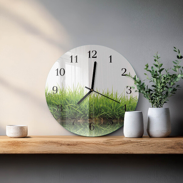 Round wall clock Grass