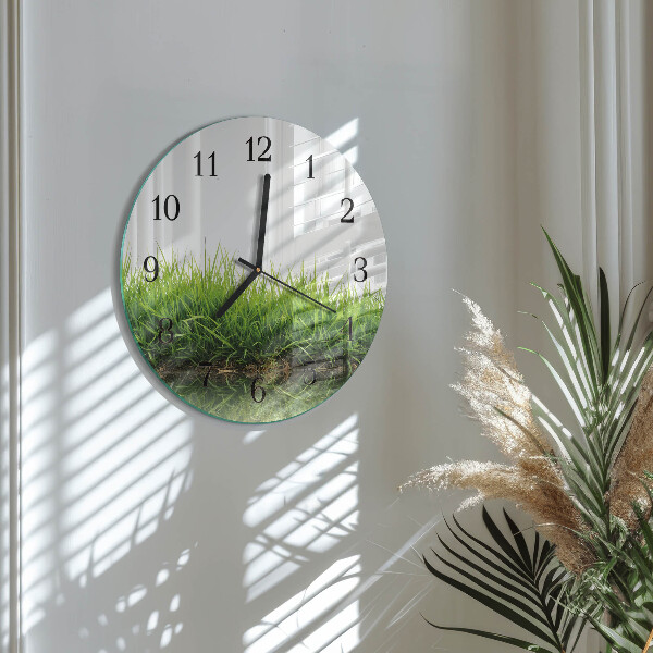 Round wall clock Grass