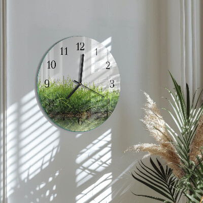 Round wall clock Grass