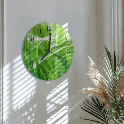 Round wall clock Grass