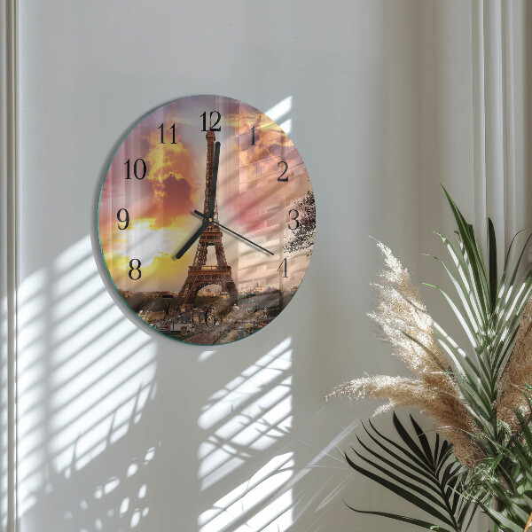 Round wall clock Eiffel Tower Paris
